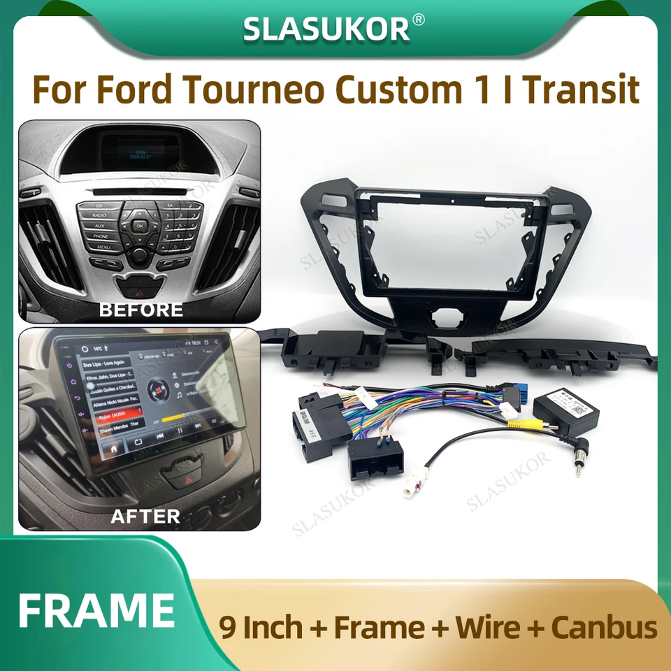 9 palcov pre Ford Tourneo Custom 1 I Transit 2012-2021 Car Radio Fascia Car Radio Panel Drôt na rukáv