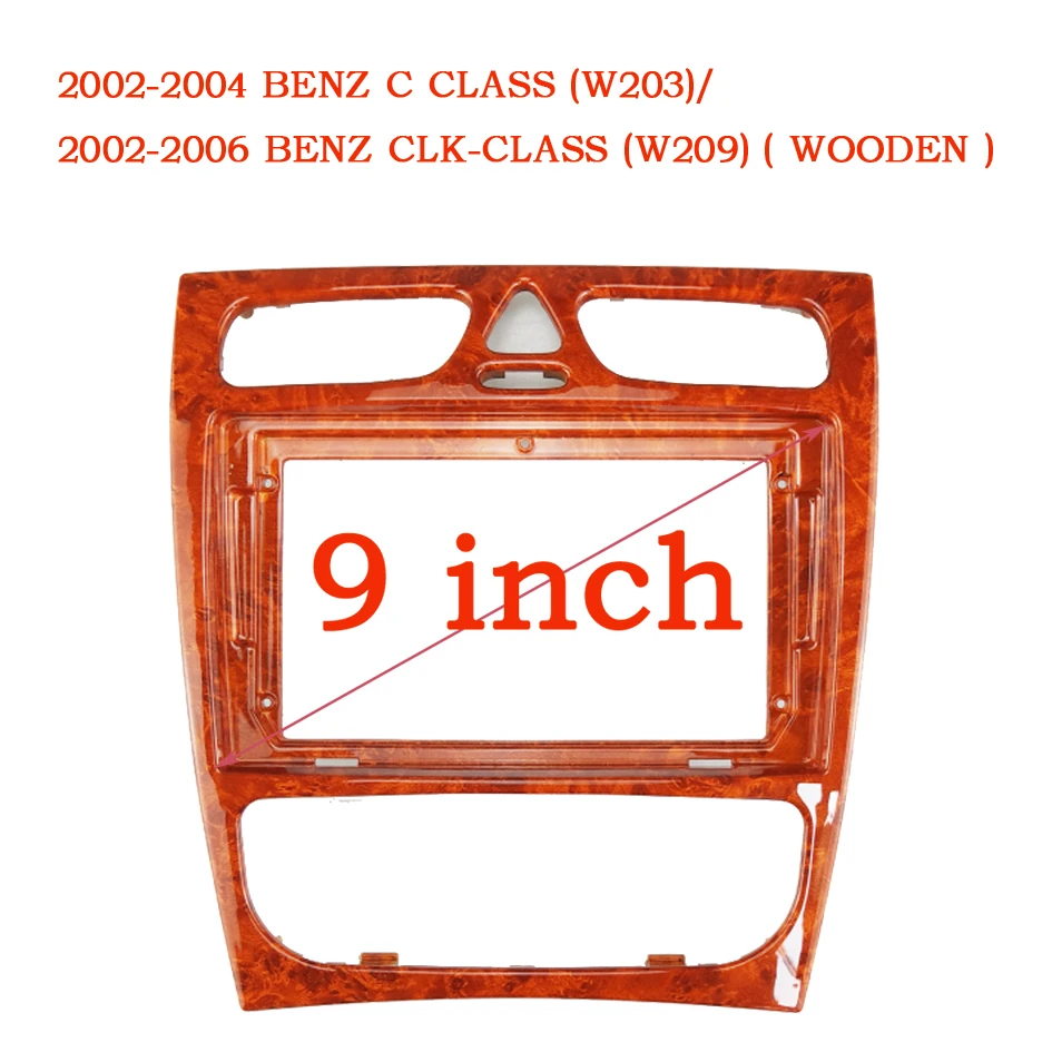 9 palcov pre triedu Benz C (W203) / Benz Clk trieda (W209) 2002-2004 Autorádium Android Stereo MP5 Player Rám 2Din Head Unit Fascia