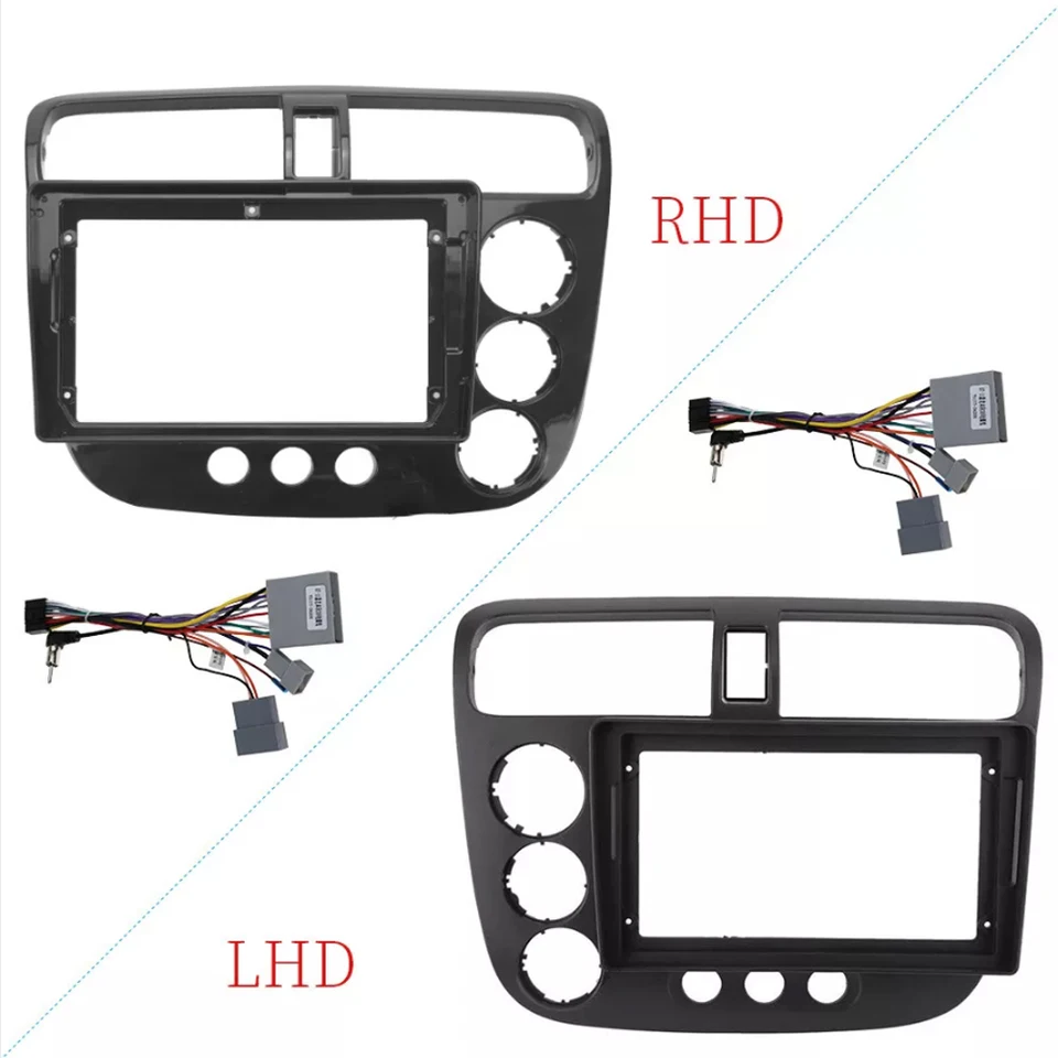 9 -palcové zvukové montáž pre Honda Civic 2000 - 2006 RHD LHD HEAD Radio Dashboard GPS stereofónny panel pre montáž 2 DVD rám DVD