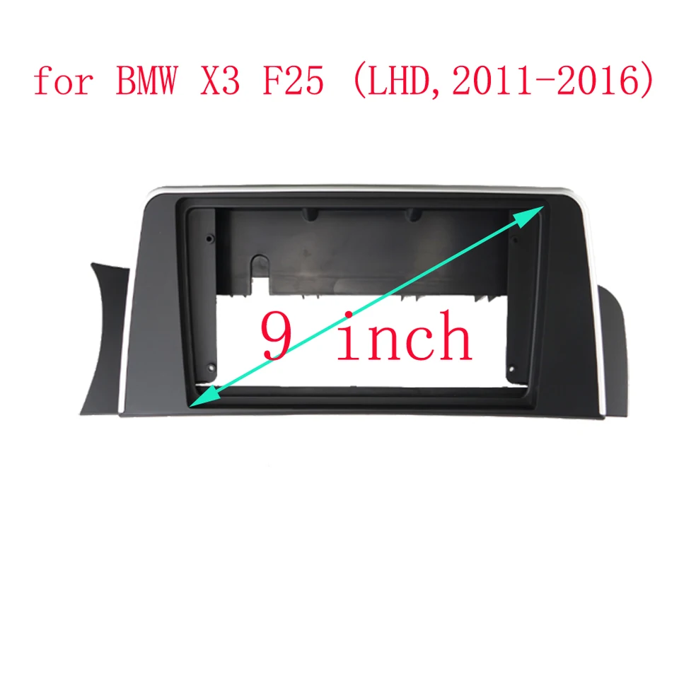 9-palcový adaptér Fascia Frace Fascia pre BMW X3 X4 F25 F26 2012-2016 Android Radio Audio Dash Fitting Panel Kit