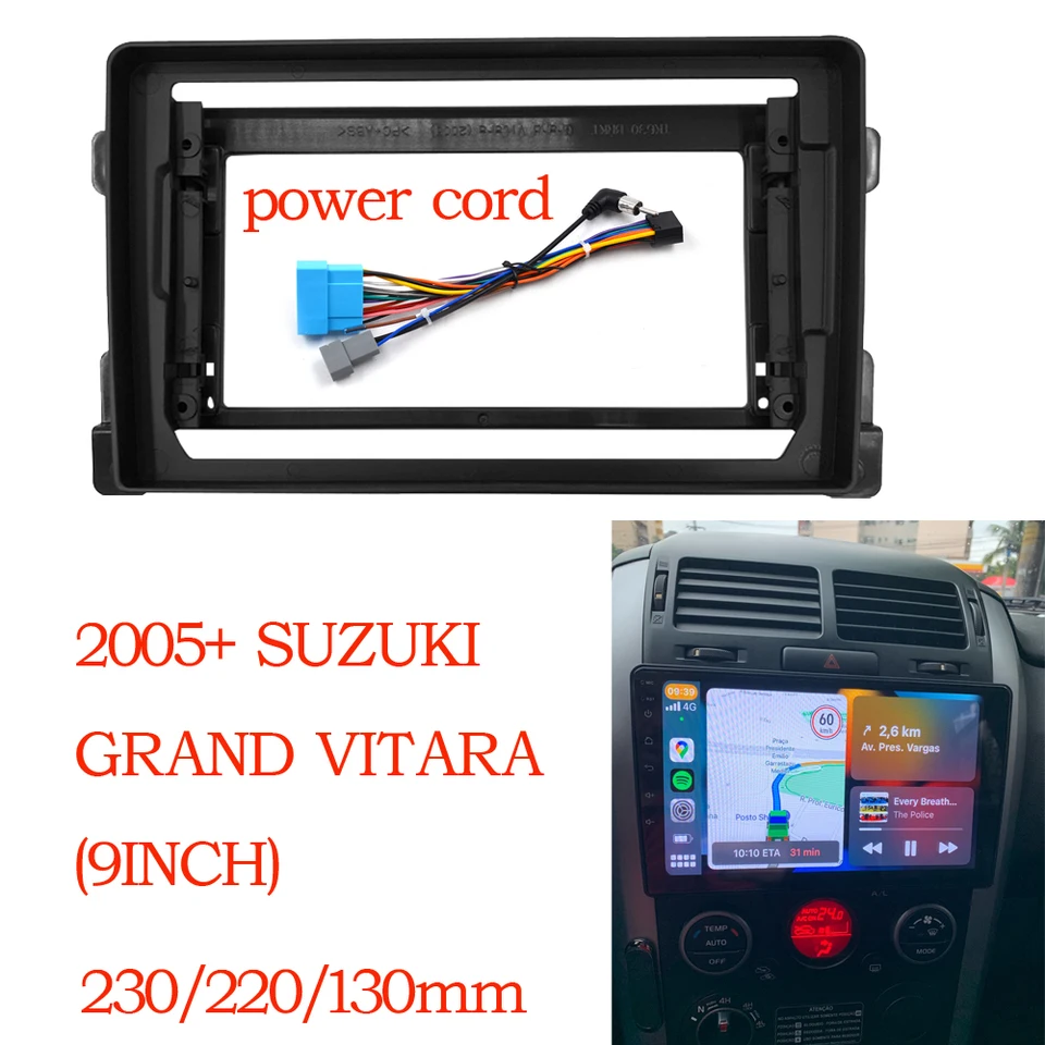 9-palcový adaptér Fascia Frace Fascia pre panel Suzuki Super Grand Vitara 2005-2014