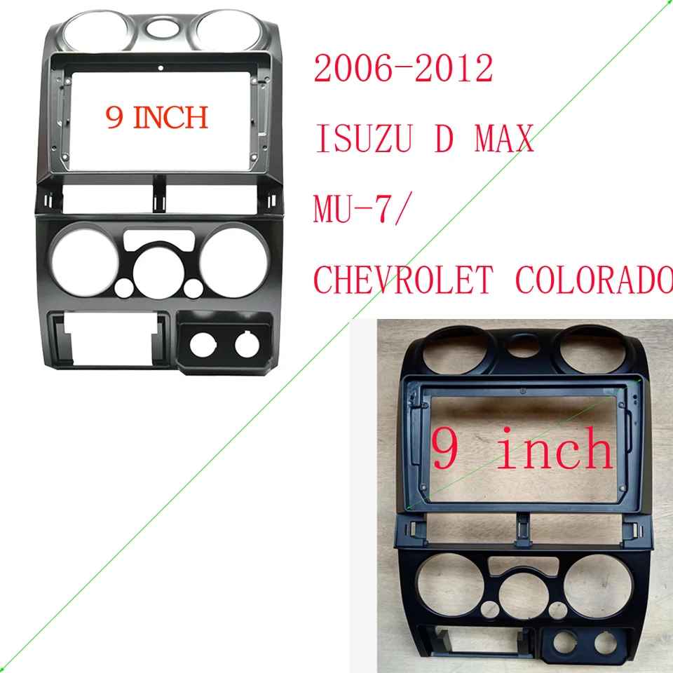 9-palcový rádiový rádiový rám fascia pre Isuzu D-Max MU-7 Chevy Chevrolet Colorado 2005-2011