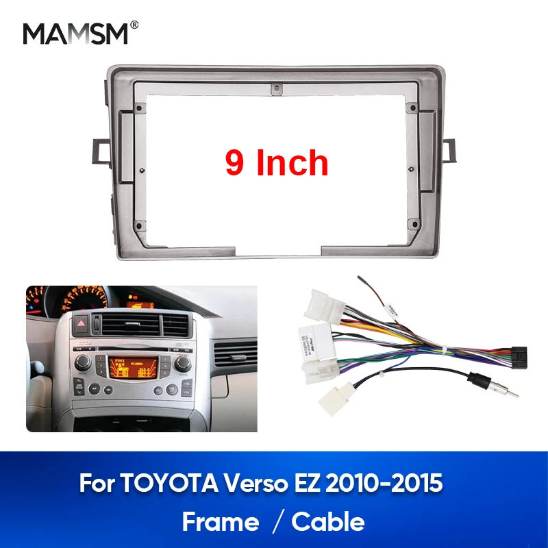 9-palcový rádiový rádiový rám Mamsm pre Toyota Verso EZ 2010-2015 Plastová panelová panel Dashboard Mount inštalácia inštalácie Stereo fascia