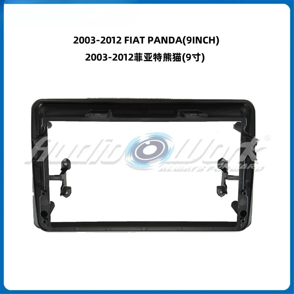 9-palcový rám vozidla Fascia Adapter Android Radio Dash Panel Panel Kit navigačný rám pre roky 2003-2012 Fiat Panda