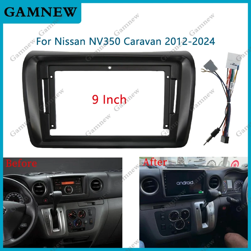 9-palcový vozík Fascia Adaptér Android Radio Dash Panel Panel Kit pre Nissan NV350 Caravan 2012-2024