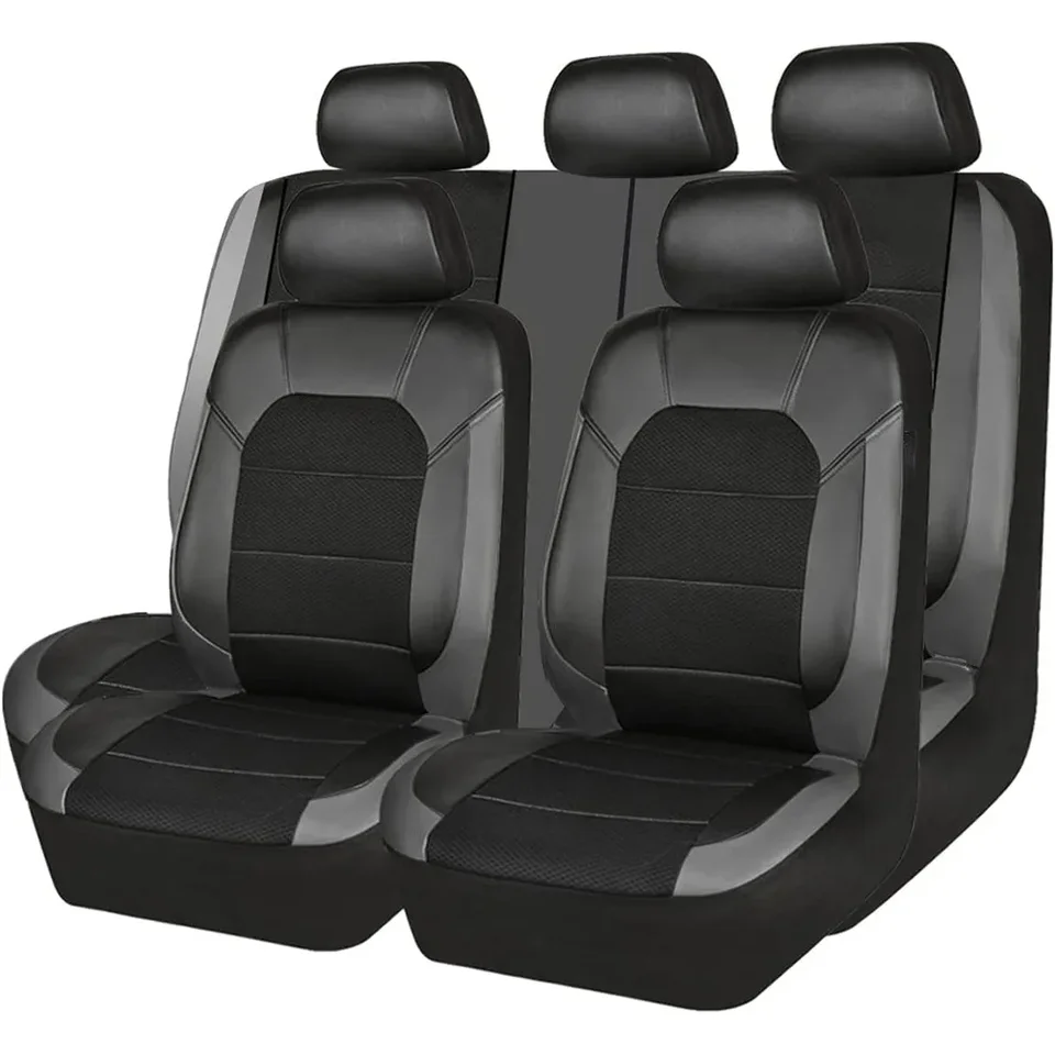 9-PCS/SET AUTOMOVÝ KRYT Univerzálne kožené autosedačky PU vankúše predné zadné sedadlo Plné ochranné sedadlo pre 5-miestne automobily