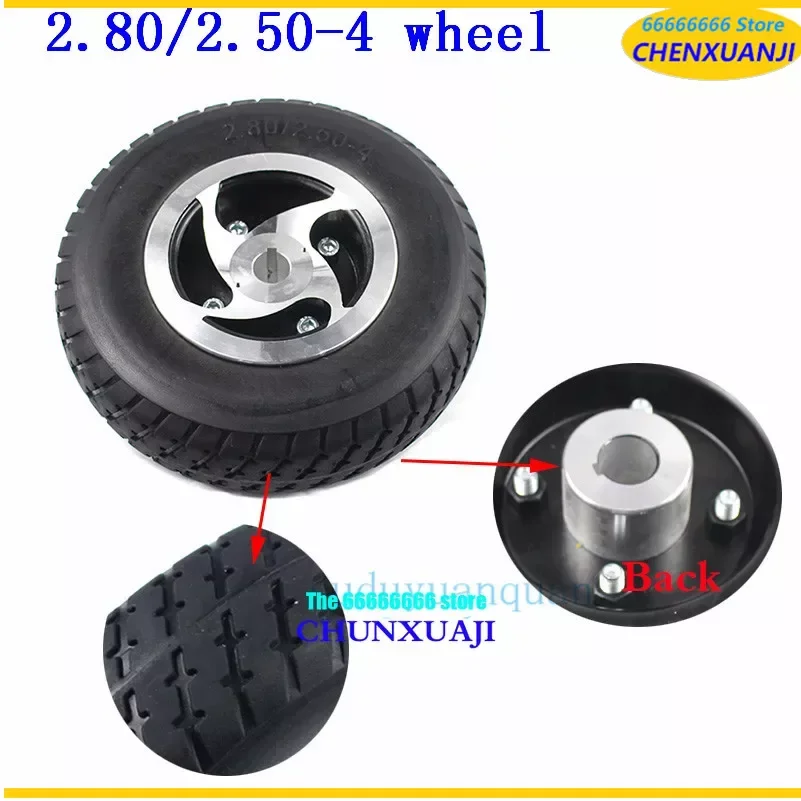 9 '' Pevné pneumatické koleso 2,80 / 2,50-4 Neinflatiteľná pneumatika+ Hub Type Huway pre plynový / elektrický skúter ATV Elderly Mobility Scooter