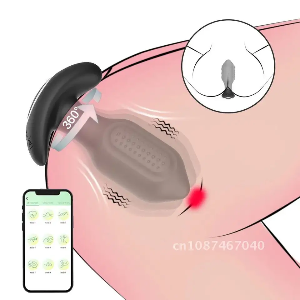 9 režimov Anal Vibrátor Butt Plug App Wireless Control Vibračné Ženy Plugový vibrátor zadok dildo prostata masturbácia Massager