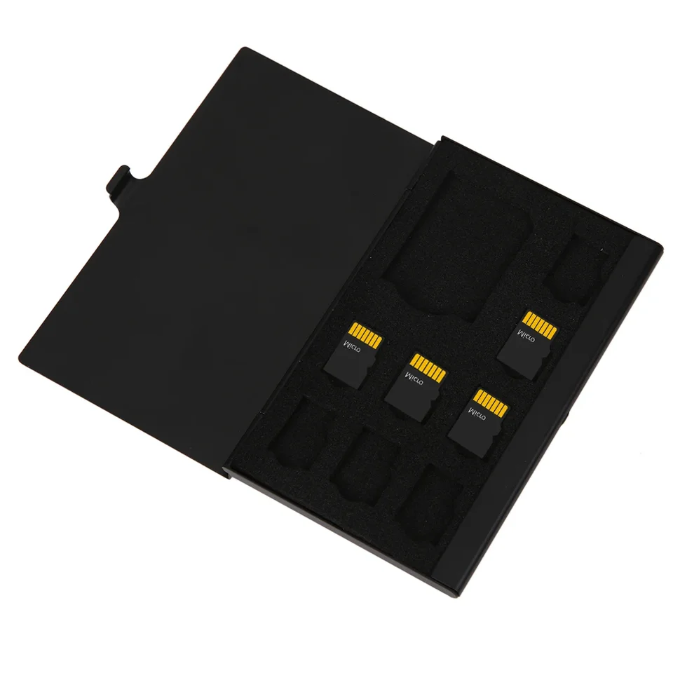9 v 1 prenosné puzdro Menmory Card Monovrstve hliník 1SD+ 8TF Micro SD Card Carter Doldal Pamäťová karta Pamäťový chránič chránič