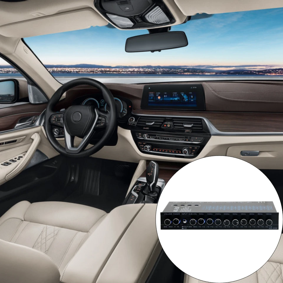 9 Vysoko výkonné pásy vyrovnávacích pásov 9 pásov 12 V DC pre loď RV Car Metal s výstupom subwooferu DSP CD AUX