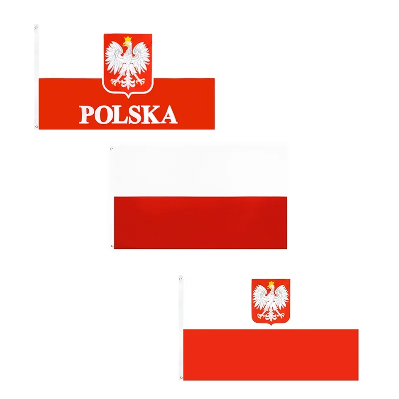 90*150 cm Poľská vlajková vlajka Eagle Eagle Flags Flags White Red Red EÚ Poľsko Vlajky Vnútorné vonkajšie domáce dekorácie