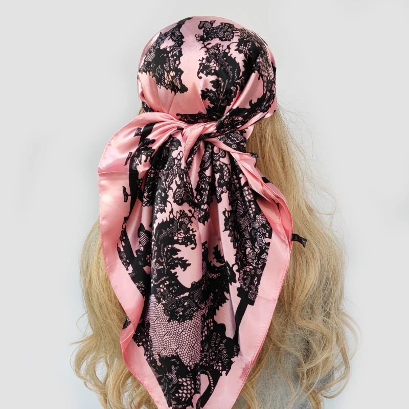 90*90 cm tlmič módny hodvábny šál Lady vonkajšia tlač luxusného krku Vlasy Ozdobia čelenku šál externý malý šachovský mäkký obal