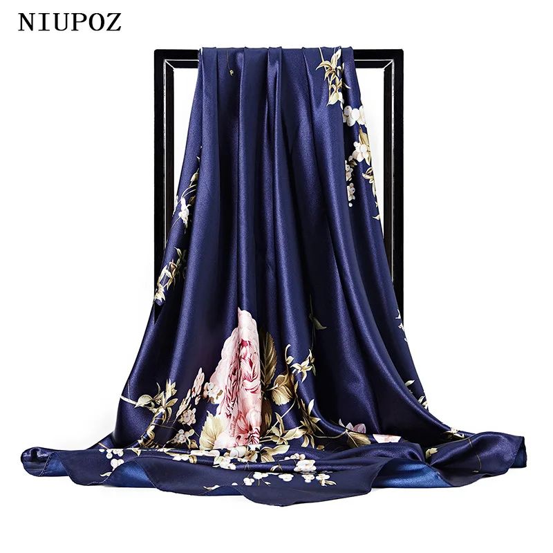 90*90 cm Ženy FULARD ELEGANT LUXURY SQUARE BANDANA Šál šál SHAWS SOTINE SATIN SEMÁLNA HIDJAB LADY
