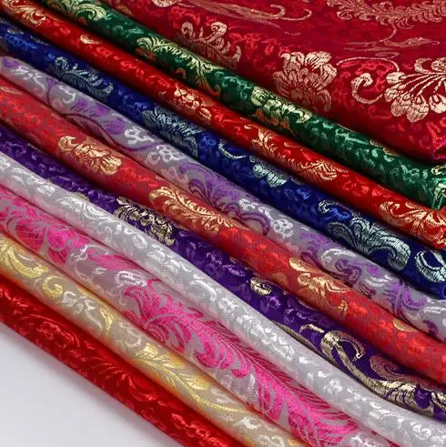 90 cm*100 cm Brocade Kostým Svadobná hostina oblečenie kostým kimono šaty hodvábok saténové tkanina pteris pivonka látková látka