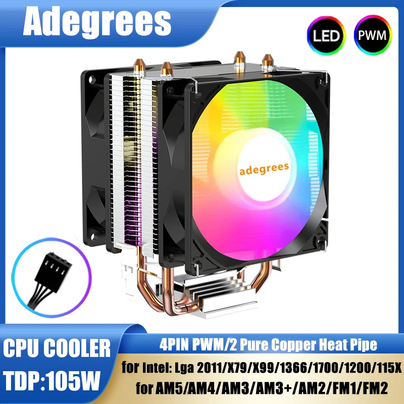 90 mm CPU Cooler 3/4pin PWM PC CPU ventilátor pre Intel LGA 1150 1151 1155 1200 1700 1366 2011 AMD AM3 AM4 procesorový ventilátor procesora