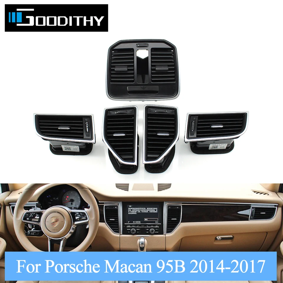 90% Nová predná zadná klimatizácia AC Vent Grille Kompletná zostava pre Porsche Macan 2014 2015 2016 2017 95B819701d 95B819702d