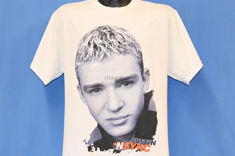 90. roky Justin Timberlake Nsync Boy Band Pop hudba Portrét tričko Tričko médium