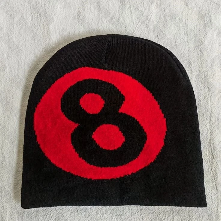 90. roky módne gotické emo dievčatá tlač Plepted Hat Winter Fashion Hat Cool Girls Punk Gothic Hat 2000s Y2K Style Cute Girls Hat Hat