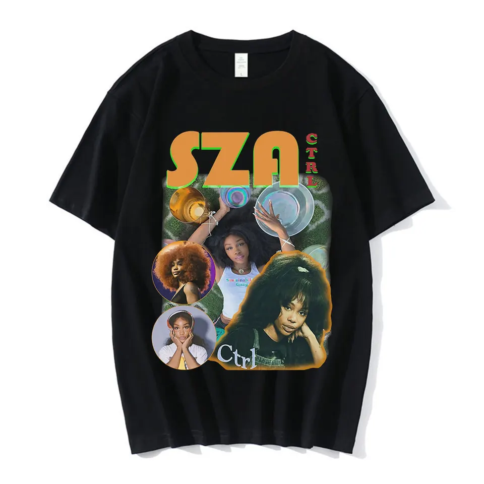 90. roky rapper sza Good Days Grafické tričko Hip Hop Vintage T košeľa Pánske oblečenie Príležitostné bavlnené tričká nadmerne prevyšujú streetwear y2k