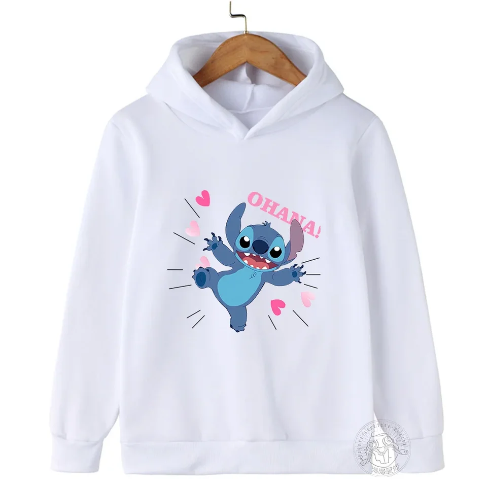90. roky Y2K Anime Disney Stitch Hoodie Girls Dievčatá Kartoon oblečenie chlapci chlapci lilo steh mikina manga