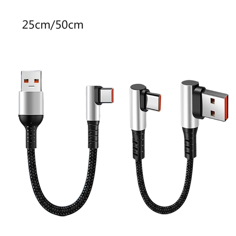 90 stupňov lakť 480 Mbps nylon USB na typ C Rýchly napájací kábel na nabíjanie a prenos dát.