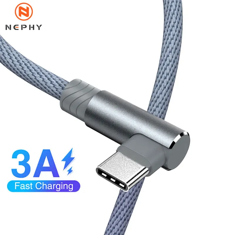 90 stupňov USB typu C káblové nabíjačka pre Samsung A50 Xiaomi Redmi USB Micro Rýchle nabíjanie dlhý drôt 3M mobilný telefón USBC