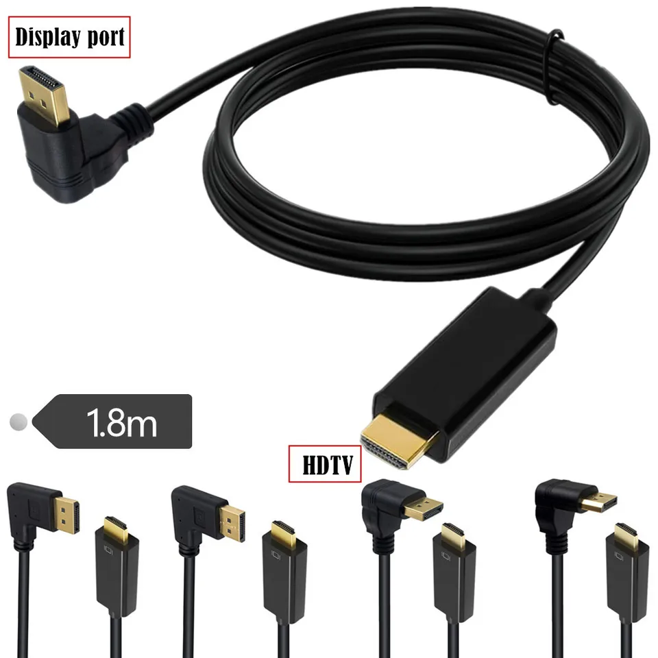 90-stupňový DP Public-to-HDTV Revolution Cable Cable Displayport HD Video kábel 4K