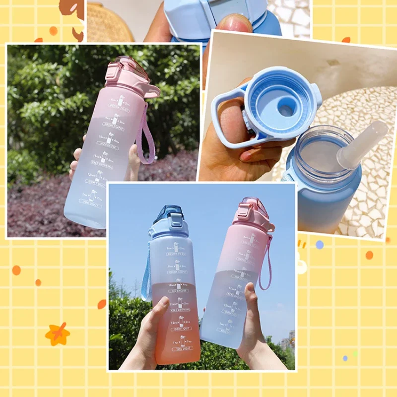 900 ml dúhový gradient plastová fľaša s vodou