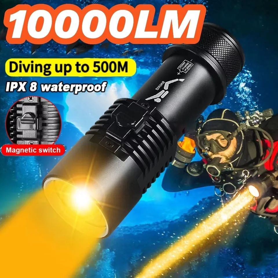 9000lm profesionálne potápačské svetlo XHP120 800 m pod vodou potápačská potápanie IPX8 nepremokavé potápačské svetlo pomocou 26650 batérií