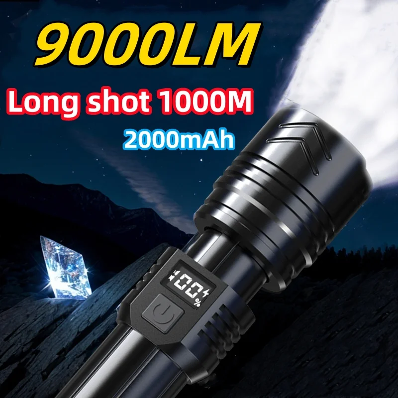 9000lm Super Bright Svietidlo 2000 mah Nabíjateľné nepremokavé prenosné prenosné pochodňu vonkajšie svetlo kempingové rybárske lucerny