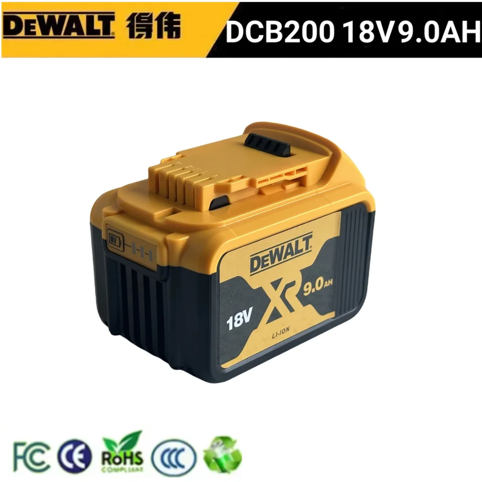 9000MAH DeWalt DCB200 Výmena batérie kompatibilnej pre Dewalt 18V 20V Nástroje DCB120 DCB182 DCB200 DCB609