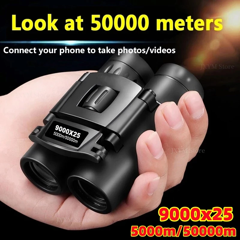 9000x25 HD Zoom Prenosný výkonný ďalekohľad dlhý dosah Bak4 Telescope Jumelles Skladacie ďalekohľady BAK4 na lov kempingu