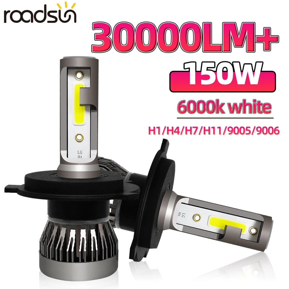 9005/HB3 9006/HB4 H1 H4 H7 H11 LED žiarovky LED žiarovky 30000LM Vysoké žiarovky 6500K Biele svetlo Dvojlôžkové štiepky 2ks 2ks