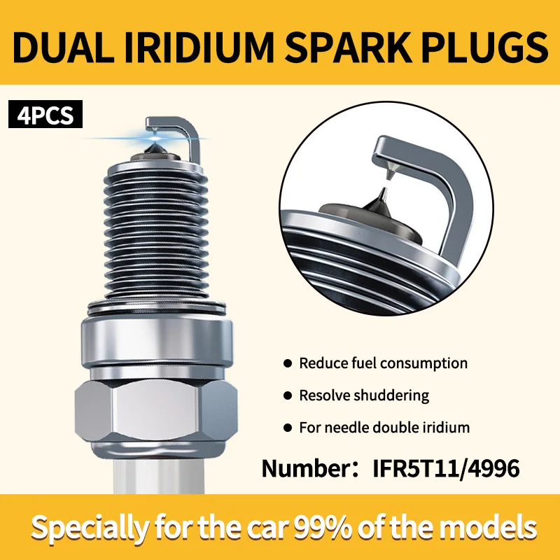90919-01218 Dual Iridi Spark Ipgradle Dual Iridium Zapaľovacia sviečka IFR5T11 / IFR6T11 / BKR5EIIX-11PORY pre Toyota Camry 2.0L / RAV4 / VIOS 2.4L