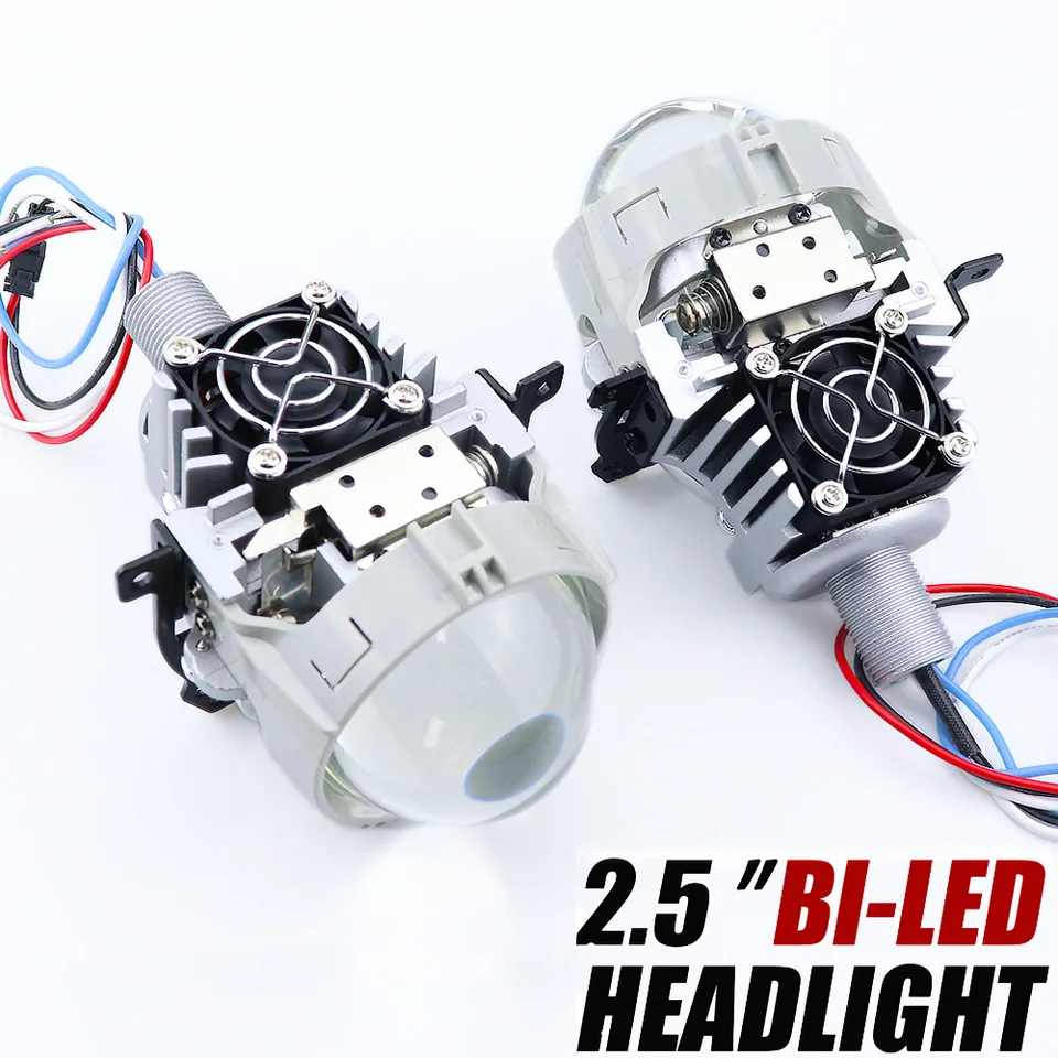 90W 2,5 '' Bi-Led objektív pre H1 H4 H7 9005/9006 Socket CAR Svetlomet inovácia kompletná súprava s LED plášťami biely