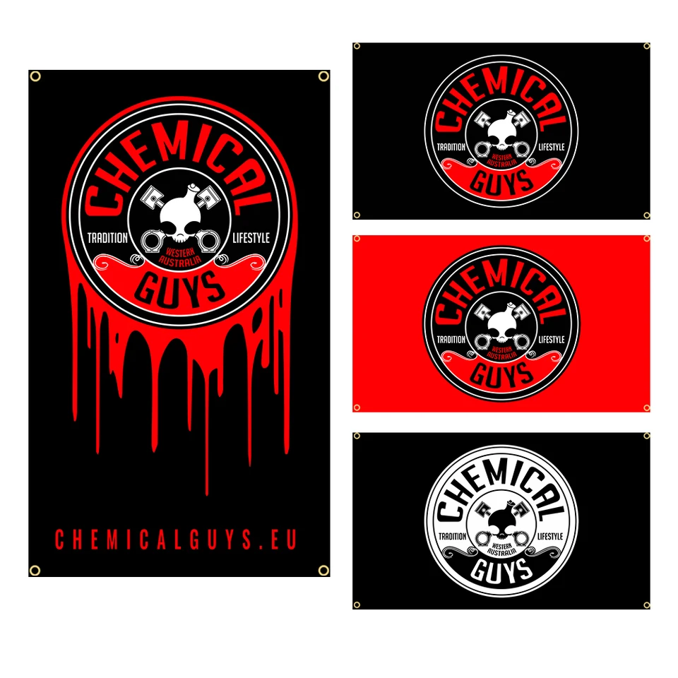 90x150 cm chemikálie Automobil s podrobnosťami o starostlivosti Vlajka Automatický klub Banner zavesenie látkovej steny dekorácia garáž na mieru logo značky Jemony