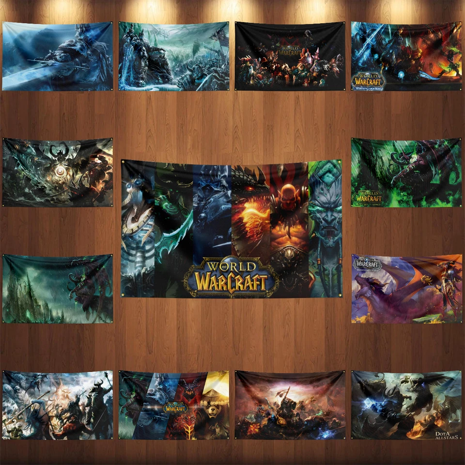 90x150 cm Worlds of Warcrafts Wow Flag Polyester Digital Tlated Game Tapestry Curtain pre dekoráciu dota1s
