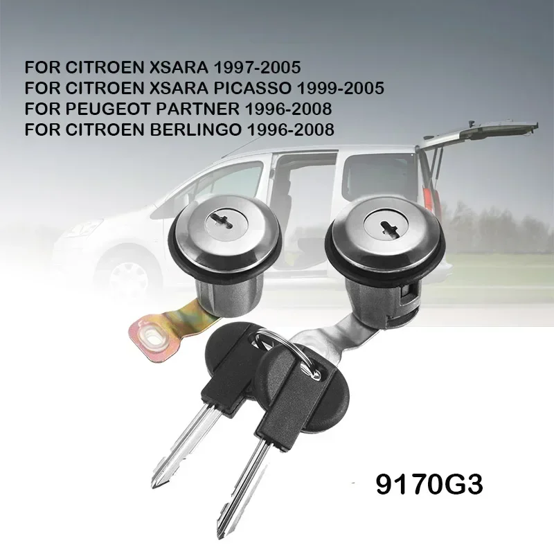 9170G3 252522 Valcový valcový valcový valcový zámok s 2 kľúče pre partner pre Citroen Berlingo Xsara Picasso Peugeot