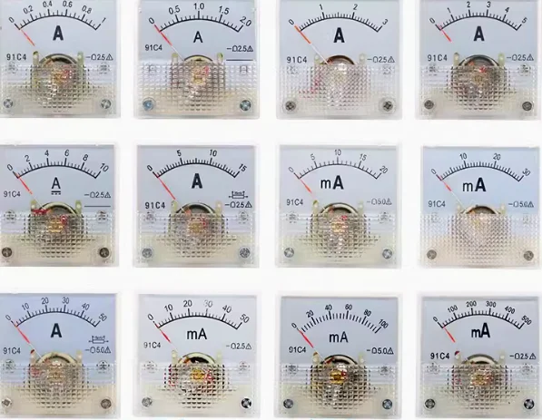 91C4 Ammeter DC Analóg 1MA 5MA 10MA 30MA 1A 2A 3A 5A 10A 20A 30A 50A PANEL