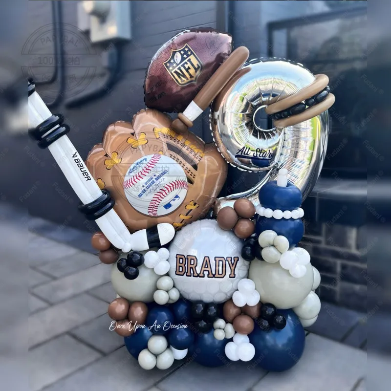 91ks Rugby Baseball Sports téma strieborný hliníkový film Digital Globos Narodeninová oslava a tematická párty dekorácia bábätko darček