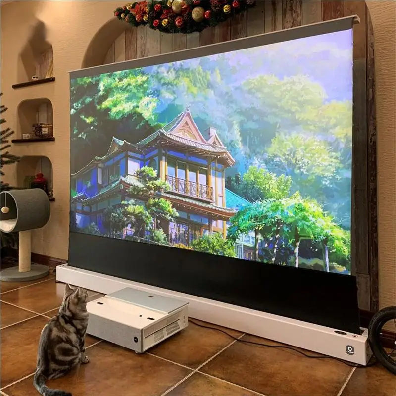 92''100''110''120''133''150 '' 16: 9 Motorizované podlahové vyrastanie projektor Screen t Prism AL ALT