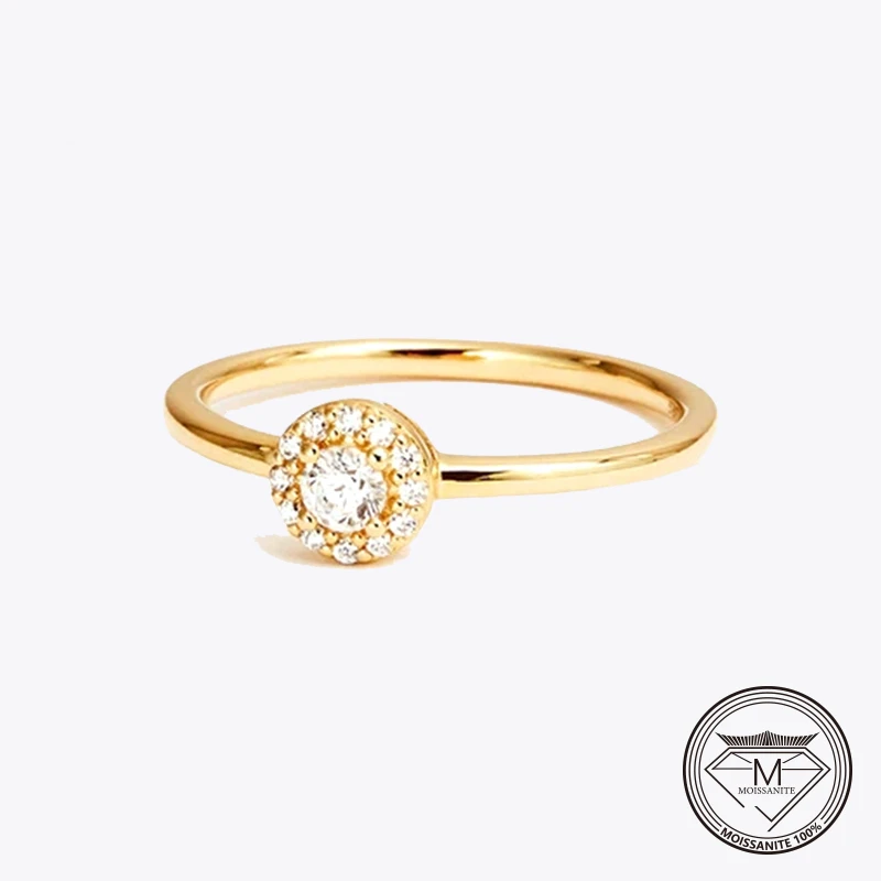 925 Sterling Silve Moissanit Rings 0,1Ct Brilantný lesk diamantový zásnubný prstene pre ženy Dievčatá sľubné darček r šperky