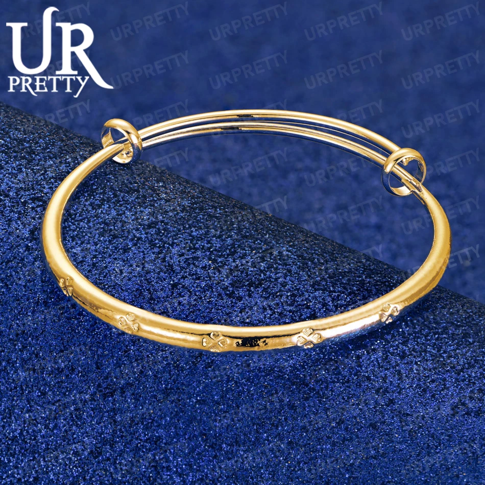 925 Sterling Silver 18k Gold Charm Path Push Pull Pull Pull Nastaviteľný náramok módny darček Svadba Vysoké šperky