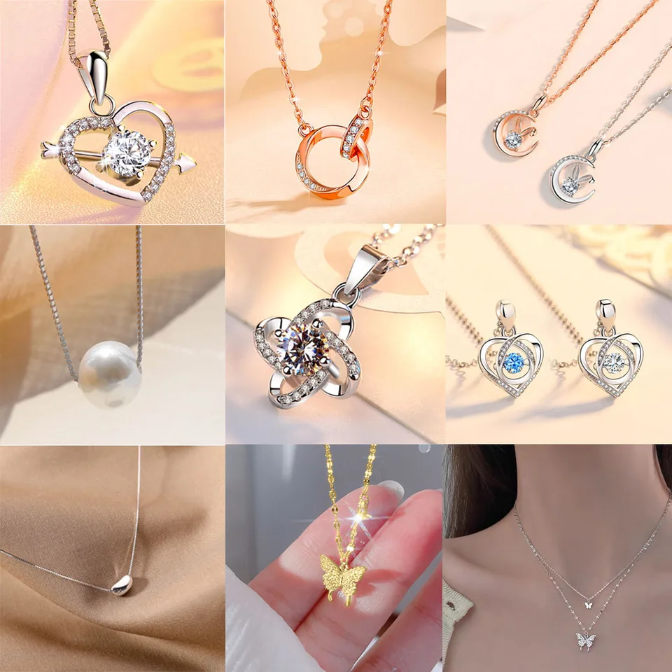 925 Sterling Silver AAA Zirkón Náhrdelník reťaz Vysoko kvalitné módne šperky pre ženy Men Svadobné narodeninové oslavy darček