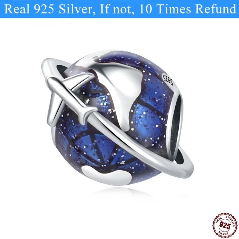 925 Sterling Silver Cestovanie po celom svete Kúzlo korálky Fit Original Pandora náramok kúzla korálky Náhrdelník DIY Šperky