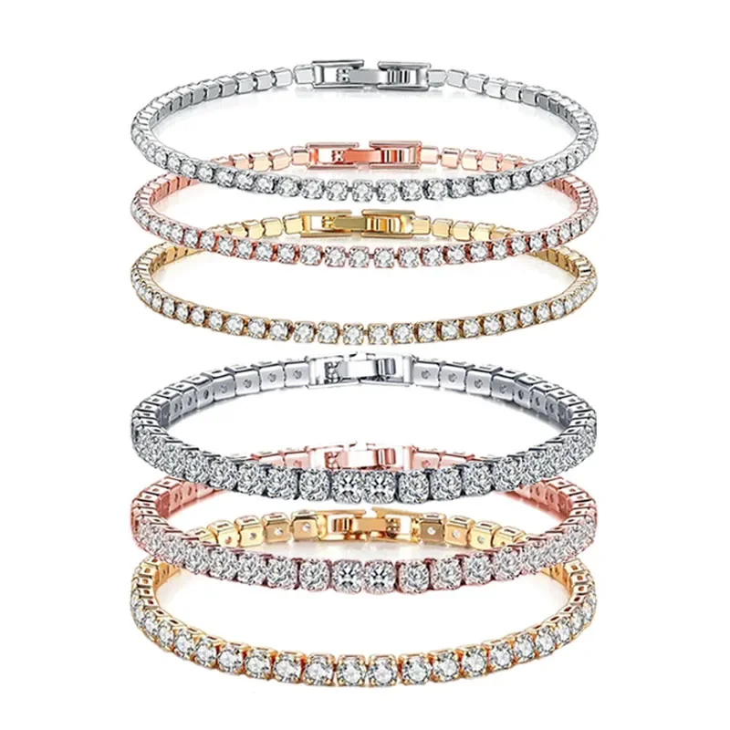 925 Sterling Silver Nový vynikajúci luxusný tenisový náramok Hip Hop Trend Trend pár Dámske náramky Šperky Darčeky