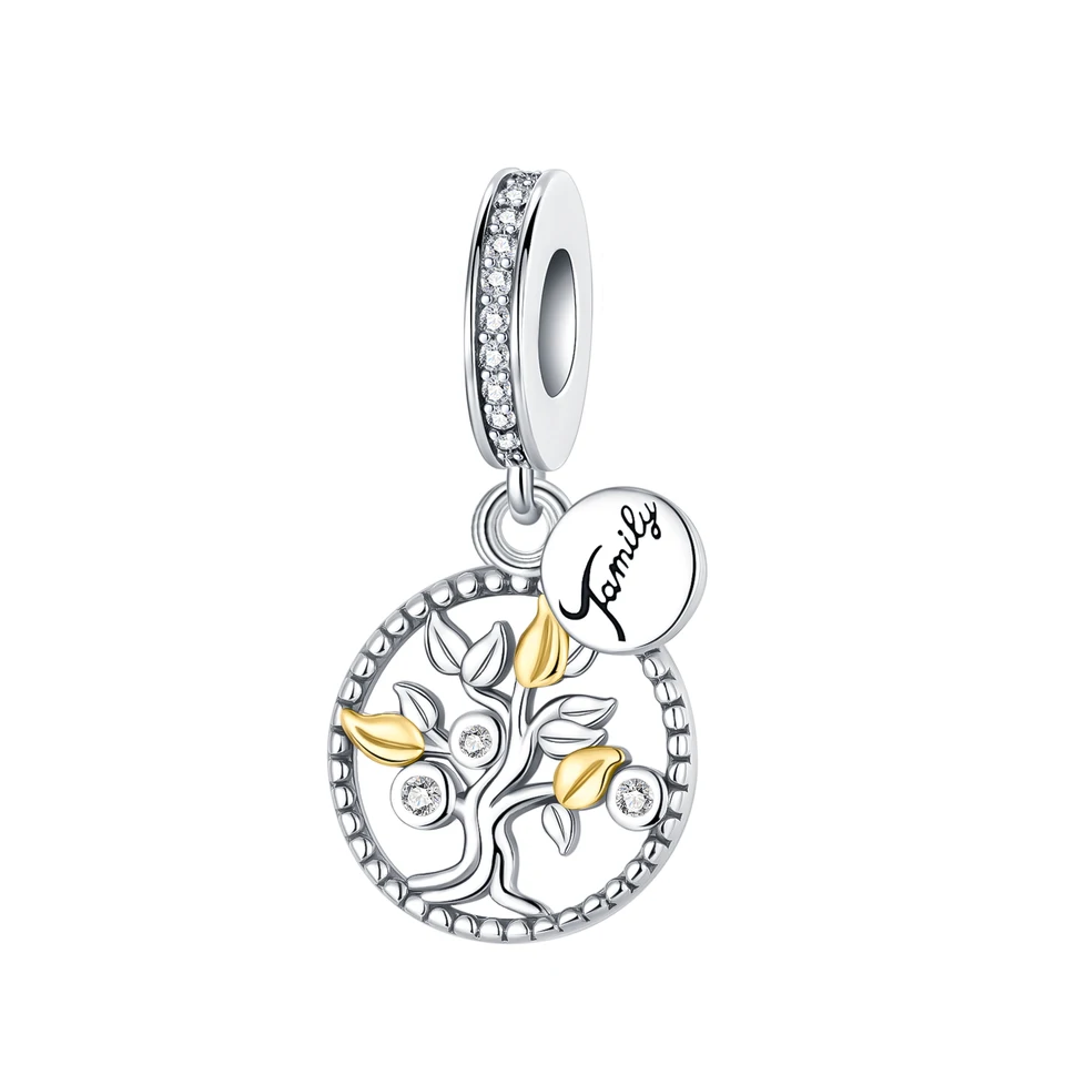 925 Sterling Silver Tree Silver Gem Family Rodina Pendant Kvom