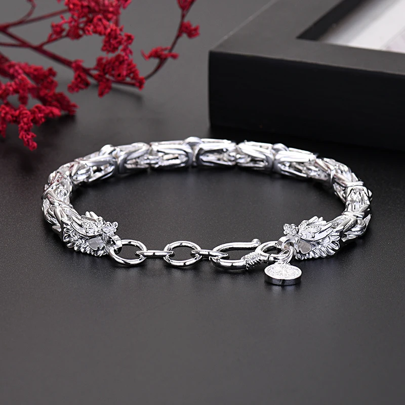 925 Sterling Silver Vynikajúci drakový reťazec náramkov pre mužov pre mužov módny návrhárka Šperky Svadobná hostina sviatočné darčeky