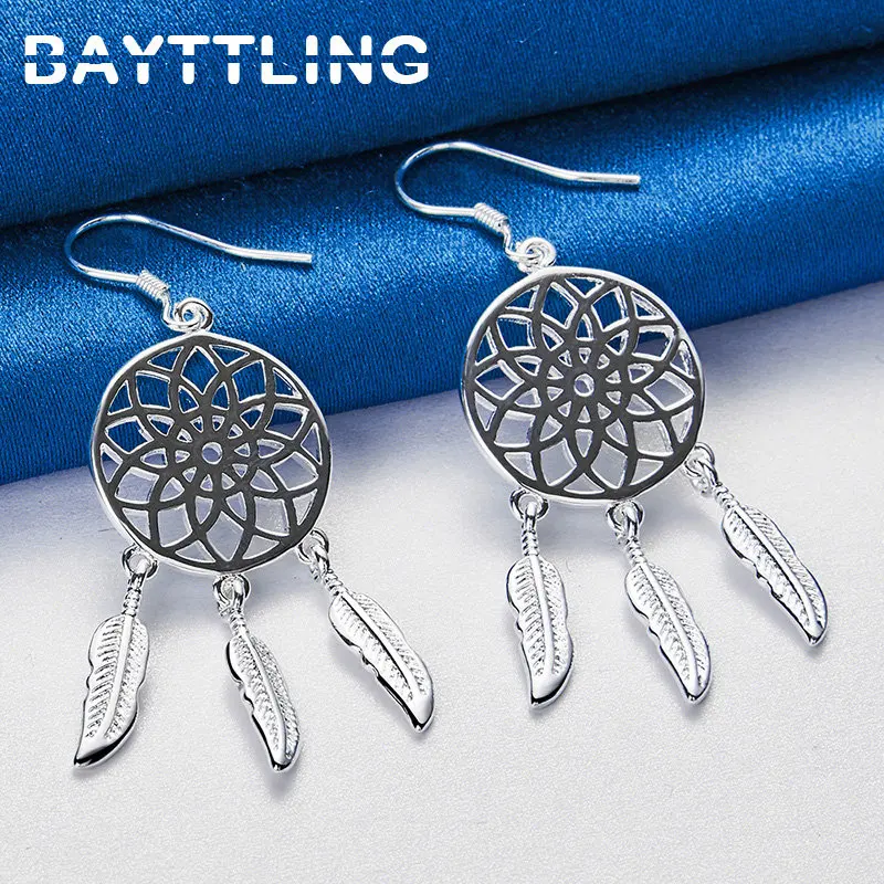 925 Sterling strieborná móda vynikajúce okrúhle náušnice pre pero pre ženy Charm Svadobný darček Temperamentné šperky doplnky
