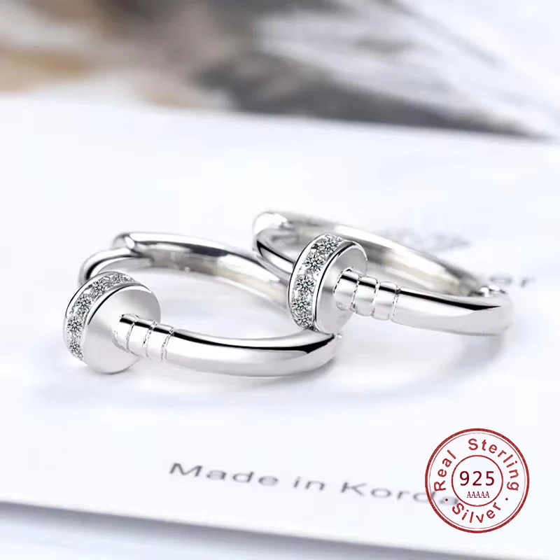 925 Strieborná ihla Smooth Men Modely cz malé náušnice pre ženy náušnice šterling-plata-židovňa bránia alergiu brinco